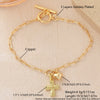 Wholesale Unisex Ins Style Real Gold Plated Copper Cross Heart Paperclip Chain Bracelet
