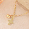 Wholesale Unisex Ins Style Real Gold Plated Copper Cross Heart Paperclip Chain Bracelet