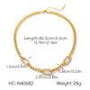 Wholesale Unisex Ins Style Stainless Steel Geometric Pattern Necklace With Diamonds And Zircons Electroplated Cuban Link Chain