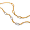 Wholesale Unisex Ins Style Stainless Steel Geometric Pattern Necklace With Diamonds And Zircons Electroplated Cuban Link Chain