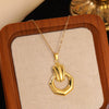 Wholesale Unisex Irregular Hollow Geometric Stainless Steel Earrings And Pendant Necklace With Electroplating