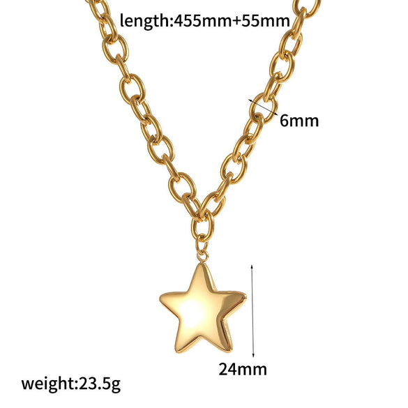 Wholesale Unisex Jewelry Set Stainless Steel Titanium Steel Electroplated Star Sun And Moon Clouds Universe Pattern Necklace And Bracelet