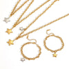 Wholesale Unisex Jewelry Set Stainless Steel Titanium Steel Electroplated Star Sun And Moon Clouds Universe Pattern Necklace And Bracelet