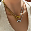 Wholesale Unisex 18K Gold Plated Stainless Steel Ushaped And Drop Shape Pendant Necklace