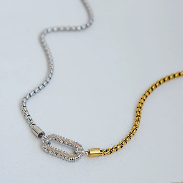 Wholesale Unisex 18K Gold Plated Stainless Steel Ushaped And Drop Shape Pendant Necklace
