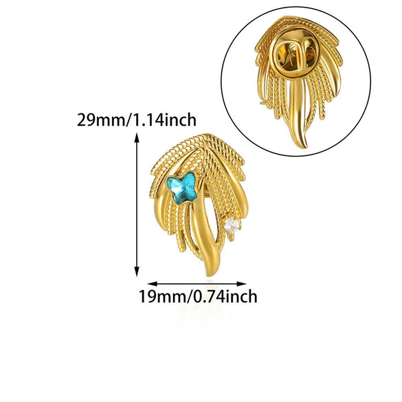 Wholesale Unisex Letter Shape Stainless Steel Gold Electroplated Brooch Jewelry