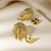 Wholesale Unisex Letter Shape Stainless Steel Gold Electroplated Brooch Jewelry
