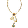 Wholesale Unisex Light Luxury Design Flowershaped Copper Electroplated Daisy Color Pearl Gem Pendant Necklace