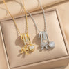 Wholesale Unisex Light Luxury Geometric Pendant Necklace With Gold Plated Copper Zircon Pendant And O Word Chain