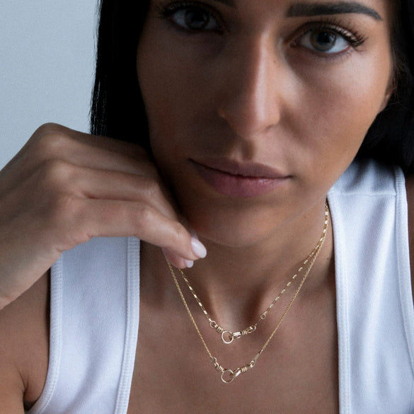 Wholesale Unisex Light Luxury Geometric Stainless Steel Electroplated Braided Rope Paperclip Clavicle Necklace