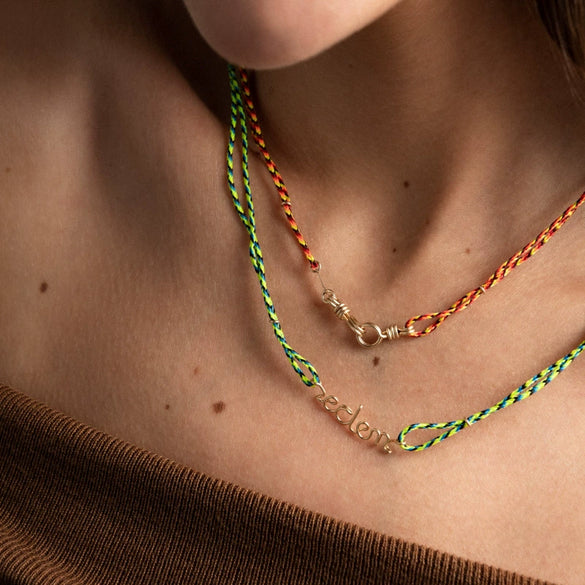 Wholesale Unisex Light Luxury Geometric Stainless Steel Electroplated Braided Rope Paperclip Clavicle Necklace