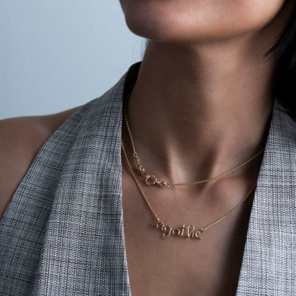 Wholesale Unisex Light Luxury Geometric Stainless Steel Electroplated Braided Rope Paperclip Clavicle Necklace