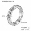 Wholesale Unisex Light Luxury Geometric 316L Stainless Steel 18K Gold Plated Bracelet Ring