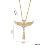 Wholesale Unisex Light Luxury Gold Plated Copper And Zircon Cross Necklace With O Word Chain