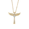 Wholesale Unisex Light Luxury Gold Plated Copper And Zircon Cross Necklace With O Word Chain