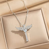 Wholesale Unisex Light Luxury Gold Plated Copper And Zircon Cross Necklace With O Word Chain