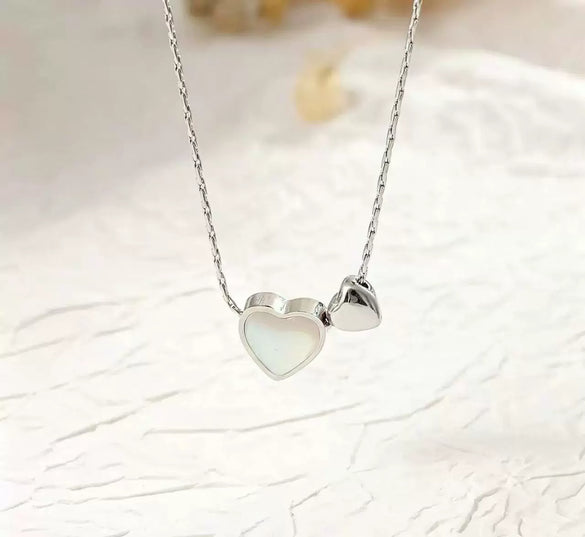 Wholesale Unisex Light Luxury Real Gold Plated Heart Shape Titanium Steel Bamboo Chain Necklace