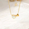 Wholesale Unisex Light Luxury Real Gold Plated Heart Shape Titanium Steel Bamboo Chain Necklace