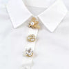 Wholesale Unisex Light Luxury Style Flower Pattern Alloy Electroplated Shirt Buttons And Button Covers Accessories