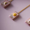 Wholesale Unisex Literary Geometric Titanium Steel Necklace With Inlaid Zircon And 18K Gold Plating