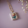 Wholesale Unisex Literary Geometric Titanium Steel Necklace With Inlaid Zircon And 18K Gold Plating