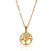 Wholesale Unisex Medieval Style Gold Plated Stainless Steel Tree Of Life Pendant Necklace