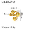 Wholesale Unisex Minimalist Design Asymmetric Stainless Steel Ring With Geometric Steel Balls And 18K Furnace Vacuum Plating