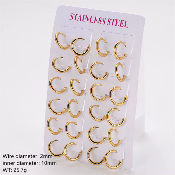 Wholesale Unisex Minimalist Geometric Circle Ear Buckle 18K Gold Vacuum Plated 304 Stainless Steel