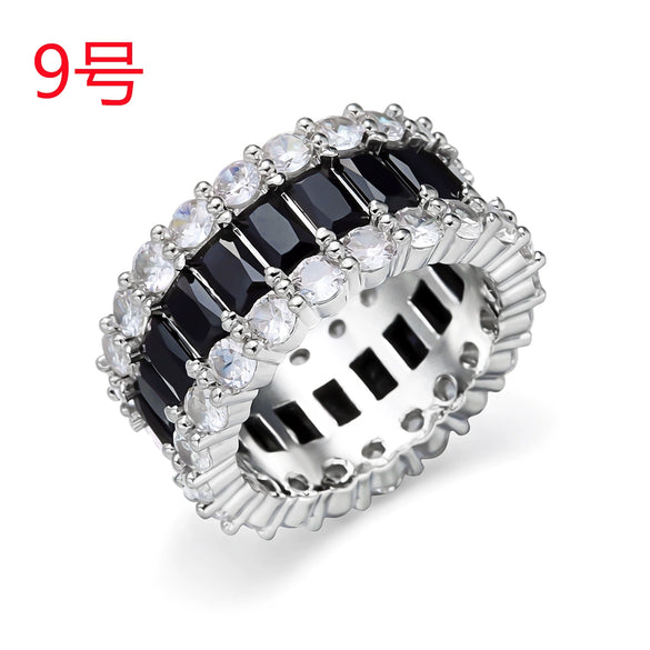 Wholesale Unisex Minimalist Geometric Copper Zircon Electroplated Ring