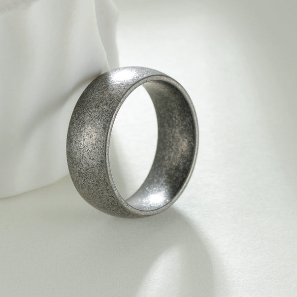 Wholesale Unisex Minimalist Geometric Distressed Stainless Steel Ring Jewelry