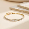 Wholesale Unisex Minimalist Highend Tennis Bracelet With Full Diamond Zirconia Stainless Steel Real Gold Plated Geometric Design