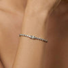 Wholesale Unisex Minimalist Highend Tennis Bracelet With Full Diamond Zirconia Stainless Steel Real Gold Plated Geometric Design