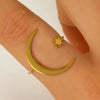 Wholesale Unisex Minimalist Stainless Steel Electroplated Sun Open Rings For Index Finger
