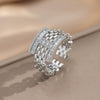 Wholesale Unisex Modern Minimalist Geometric Copper Zircon H Letter Diamondencrusted Open Ring With Polished Plating