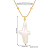 Wholesale Unisex Natural Freshwater Baroque Pearl Alien Shape Cross Pendant Titanium Steel Jewelry