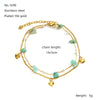 Wholesale Unisex Natural Stone And 316L Stainless Steel Heart Pattern Electroplated Bracelet