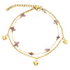 Wholesale Unisex Natural Stone And 316L Stainless Steel Heart Pattern Electroplated Bracelet