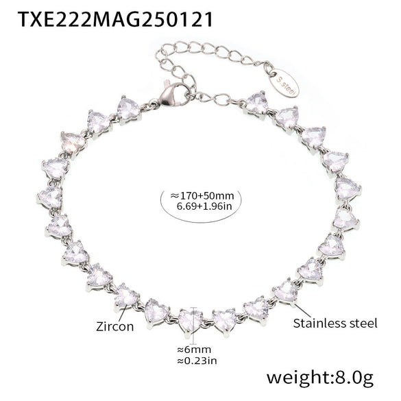 Wholesale Unisex Niche Electroplated Titanium Steel Chain Ferris Wheel 5A Zircon Jewelry Set Necklace Bracelet