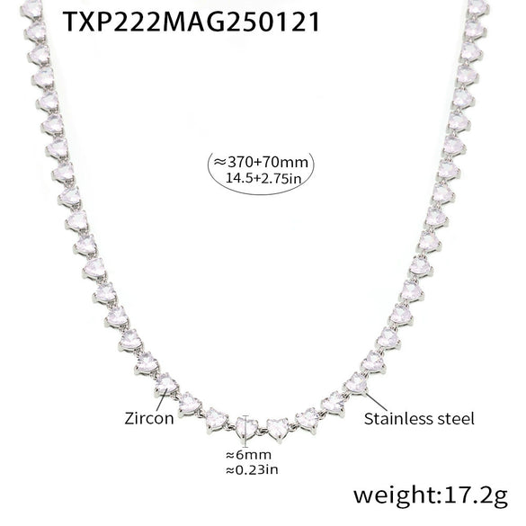 Wholesale Unisex Niche Electroplated Titanium Steel Chain Ferris Wheel 5A Zircon Jewelry Set Necklace Bracelet