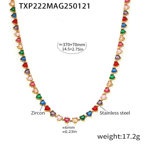 Wholesale Unisex Niche Electroplated Titanium Steel Chain Ferris Wheel 5A Zircon Jewelry Set Necklace Bracelet