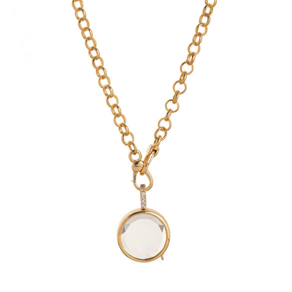 Wholesale Unisex Old Money Style Geometric Copper Titanium Steel O Word Chain Photo Box Pendant With Electroplating And Hollow Design