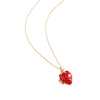 Wholesale Unisex Openable Fruit Design Diamondstudded Oildrip Copper Pendant Necklace With Electroplating