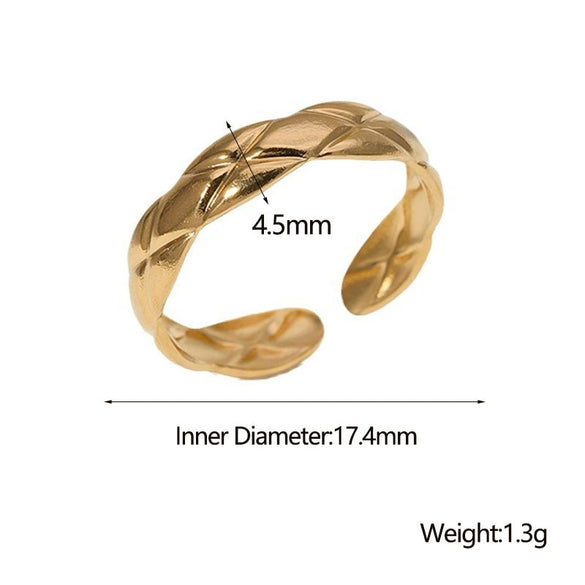 Wholesale Unisex Opening Adjustable Vintage Diamond Pattern Stainless Steel Couple Ring