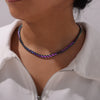 Wholesale Unisex Oval Blade Stitching Chain Design Electroplated Titanium Steel Jewelry Suit Necklace Bracelet