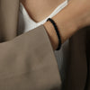 Wholesale Unisex Oval Blade Stitching Chain Design Electroplated Titanium Steel Jewelry Suit Necklace Bracelet