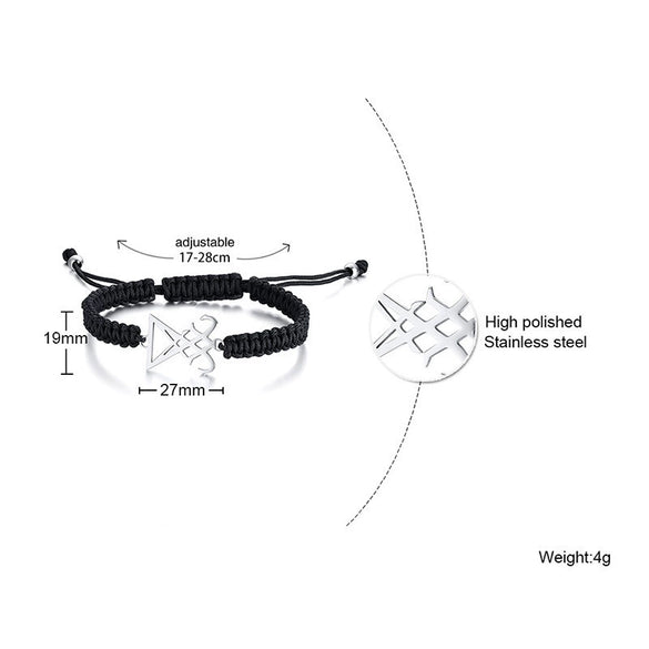 Wholesale Unisex Personality Geometric Adjustable Titanium Steel And Nylon Rope Cross Woven Bracelet