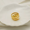 Wholesale Unisex Personalized Geometric Line Stainless Steel Electroplated Ring