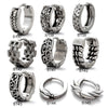 Wholesale Unisex Piercing Earrings Stainless Steel Cast Dragon Totem Geometric Pattern Punk Style Polished