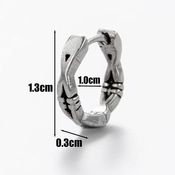 Wholesale Unisex Piercing Earrings Stainless Steel Cast Geometric Pattern Polished