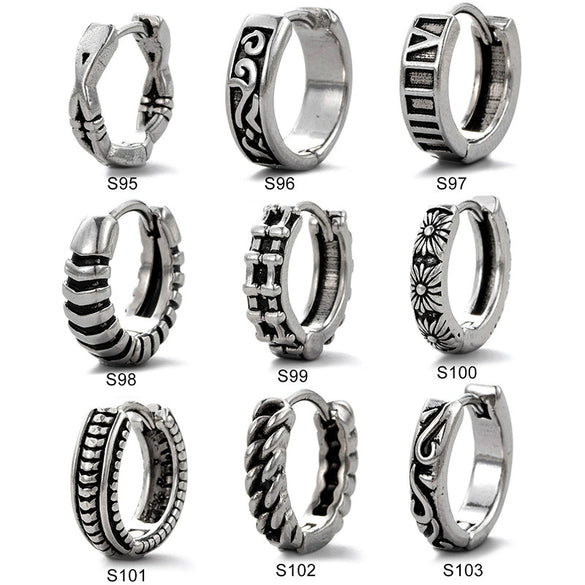 Wholesale Unisex Piercing Earrings Stainless Steel Cast Geometric Pattern Polished